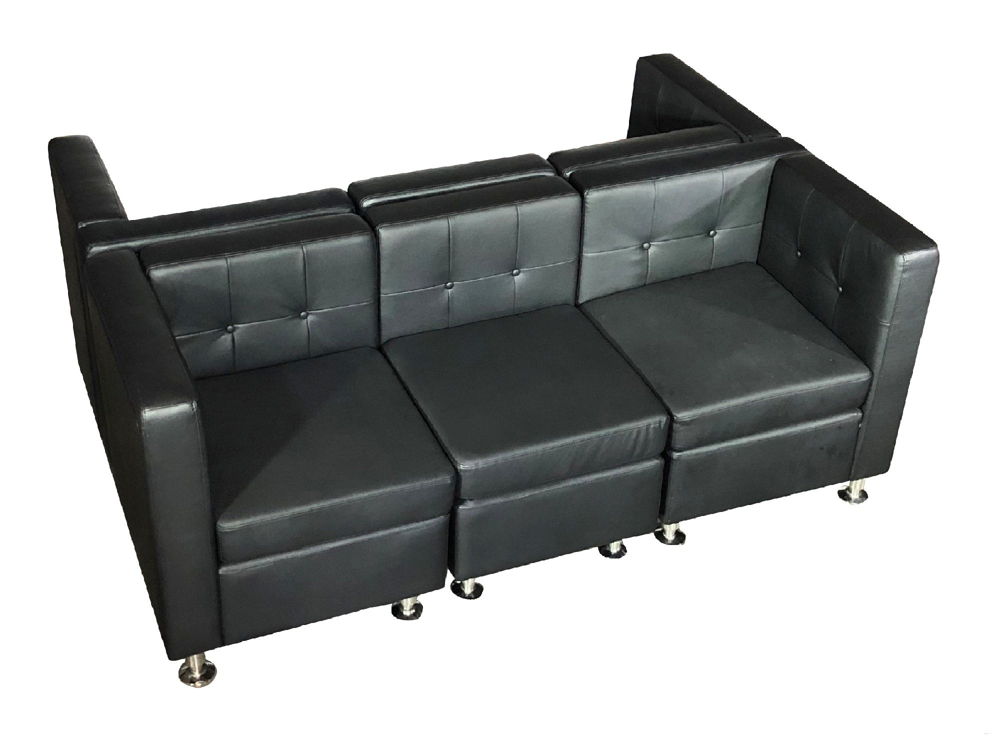CLUB 6PC "H" SHAPED SECTIONAL - BLACK