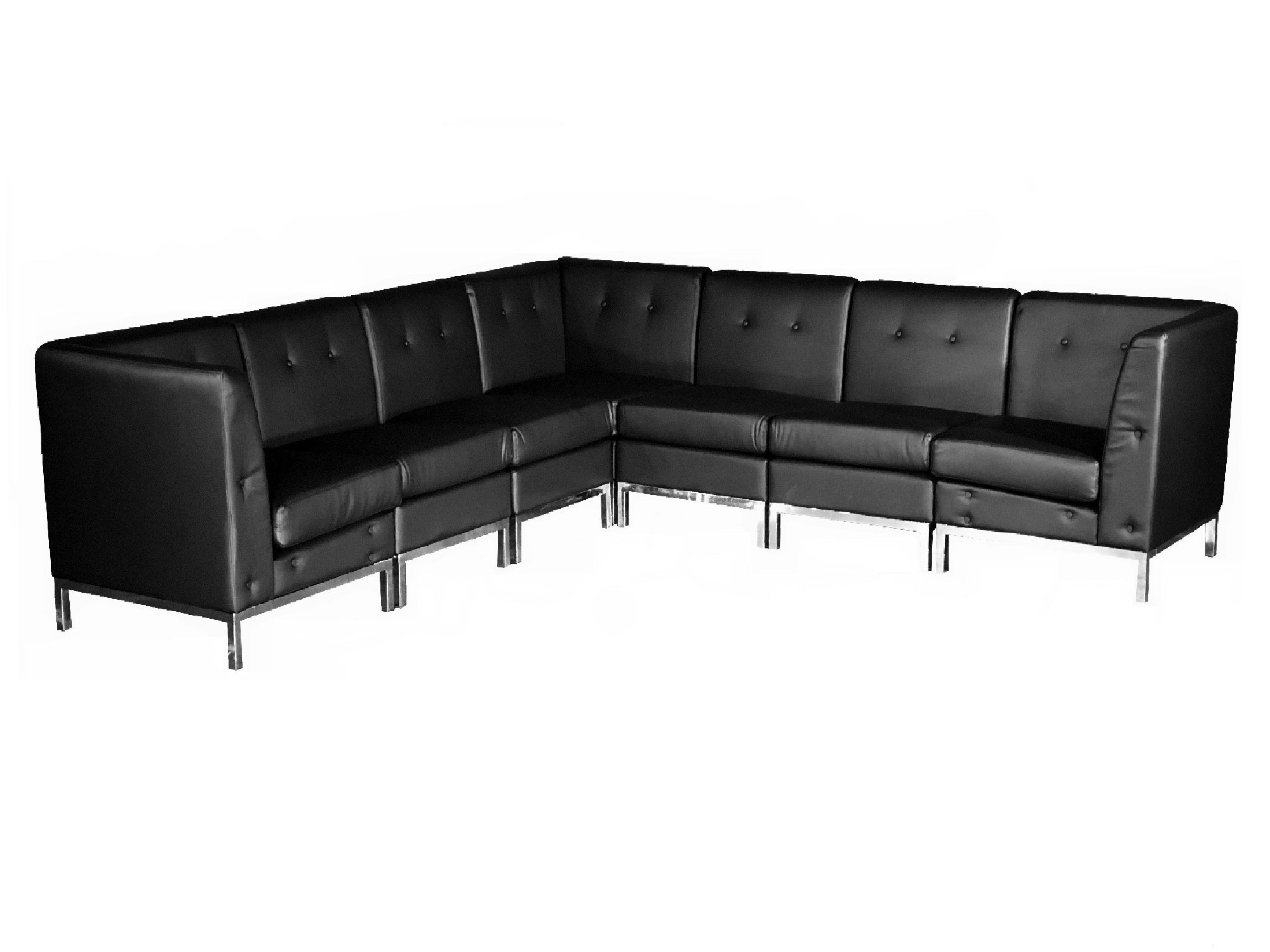 PEACHTREE 7PC "L" SHAPED SECTIONAL - BLACK