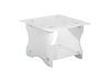 FROSTED GLASS ACCENT TABLE - WHITE